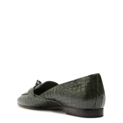 Clarita Belgian Crocco Loafer in Sage Leaf