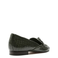Clarita Belgian Crocco Loafer in Sage Leaf