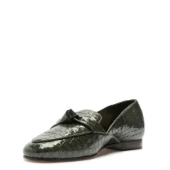 Clarita Belgian Crocco Loafer in Sage Leaf
