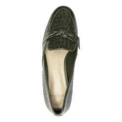 Clarita Belgian Crocco Loafer in Sage Leaf