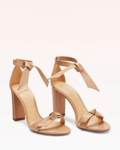 Clarita Block 90 in Beige Leather