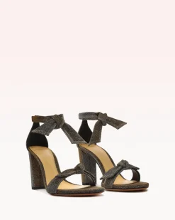 Clarita Block 90 in Black Leather