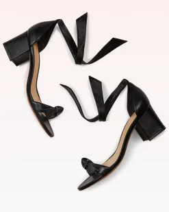 Clarita Block 60 in Black Leather