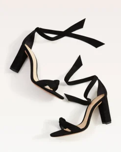 Clarita Block 90 in Black Suede