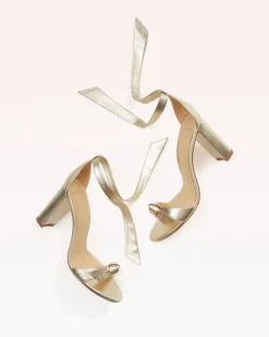 Clarita Block 90 in Golden Leather