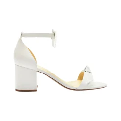 Clarita Block 60 in White Leather