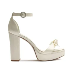 Clarita Bridal Platform Bridal 120 in Satin Bianco