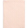 Classic Combed Cotton Cable Knit Baby Blanket in Morning Pink