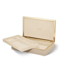 Classic Croc Leather Desk Box in Fawn