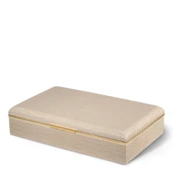 Classic Croc Leather Desk Box in Fawn