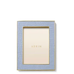 Classic Croc Leather Frame, Hydrangea Blue 5 x 7