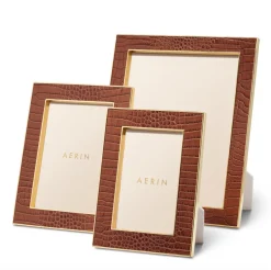 Classic Croc Leather Frame in Chestnut