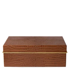 Classic Croc Leather Large Box in Chestnut