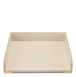 Classic Croc Leather Paper Tray in Fawn