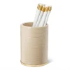 Classic Croc Leather Pencil Cup in Fawn