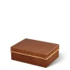 Classic Croc Leather Small Box in Chestnut