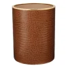 Classic Croc Leather Wastebasket in Chestnut