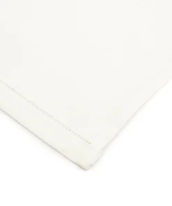 Classic Hemstitch Linen Hand Towel in White