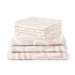 Classic Kuba Cloth Sheet Set in Blush