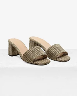 Claudia Grey Raffia Mule