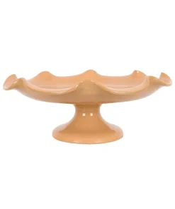 Claudia Wavy Footed Bowl in Terracotta