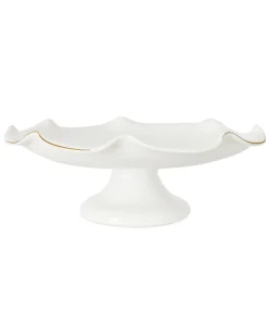 Claudia Wavy Footed Bowl in White