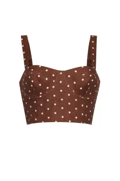 Claudine Top in Dots Khaki