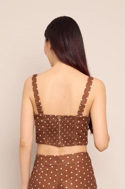 Claudine Top in Dots Khaki