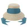 Clematis Bucket Hat With Wide & Short French Blue Grosgrain Ribbon