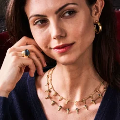 Cleopatra Classic Medium Hoop Earrings in Gold