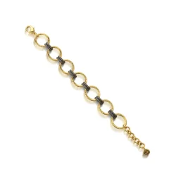 Cleopatra Grande Link Bracelet in Gold/Midnight