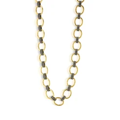 Cleopatra Grande Link Necklace in Gold/Midnight