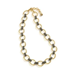 Cleopatra Grande Link Necklace in Gold/Midnight