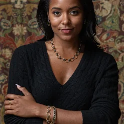 Cleopatra Grande Link Necklace in Gold/Midnight