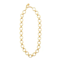 Cleopatra Grande Link Necklace in Hammered Gold
