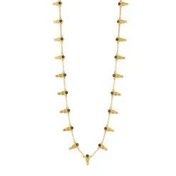 Cleopatra Ra Gem Necklace in Blue Labradorite