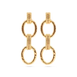 Cleopatra Regal Double Link Earrings in Gold