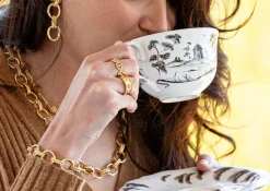 Cleopatra Regal Double Link Earrings in Gold