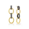 Cleopatra Regal Double Link Earrings in Gold/Midnight