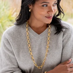 Cleopatra Regal Link Necklace in Gold