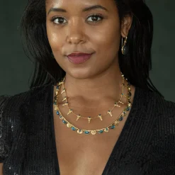 Cleopatra Riviere Necklace in Blue Labradorite