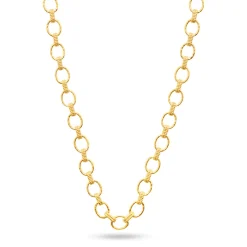 Cleopatra Small Link Necklace in Hammered Gold