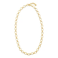 Cleopatra Small Link Necklace in Hammered Gold