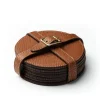 Coaster Set in Vintage Chestnut Leather