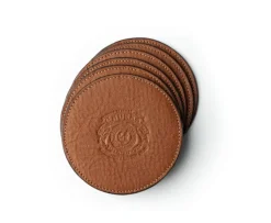 Coaster Set in Vintage Chestnut Leather