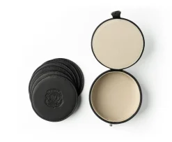 Coaster Set No. 247 in Black Leather