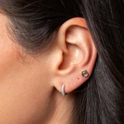 Cobblestone Micro Diamond Hoop