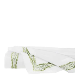 Cobblestones Flat Sheet in White & Green