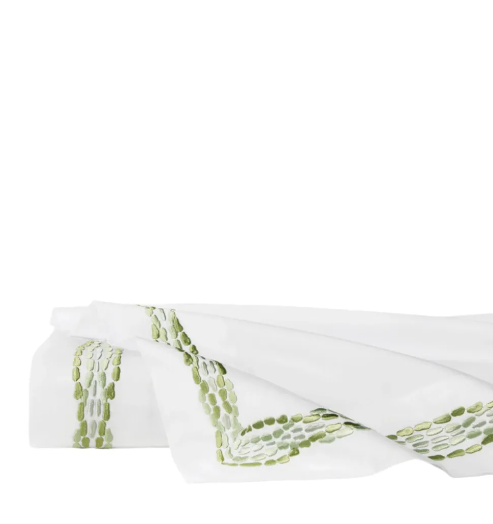 Cobblestones Flat Sheet in White & Green