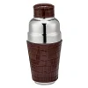 Cocktail Shaker in Crocodile Embossed Leather
